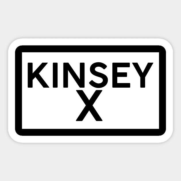 Kinsey X Square Sticker by TheGentlemanPeacock